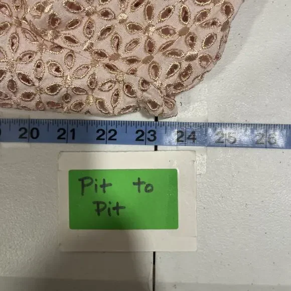 Susan Graver Style Women's Eyelet Embroidered Pink Jacket XL Event Spring Floral - Picture 7 of 11